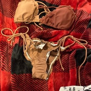 ruffle trim bathing suit